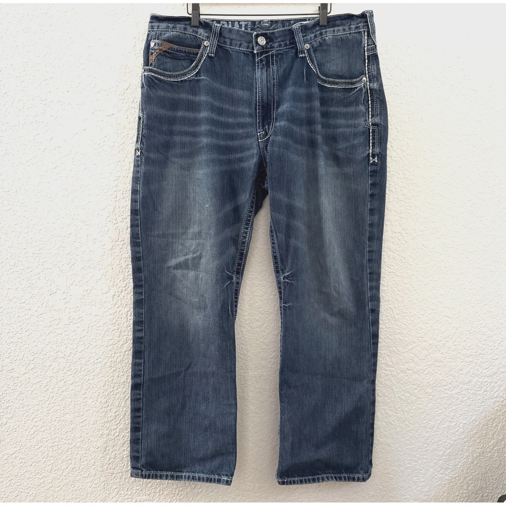 Ariat Jeans Mens Size 40x30 Blue M4 Low Rise Boot Cut Jeans Western Cowboy Rodeo